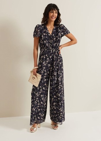 Phase Eight Helene Floral Print Jumpsuit Multicolor USA | 8435607-MW